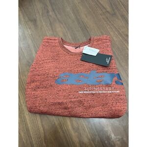 NWT Alpinestars Crew Neck Sweatshirt Men's XL Orange Pullover Motorcycle Sweater